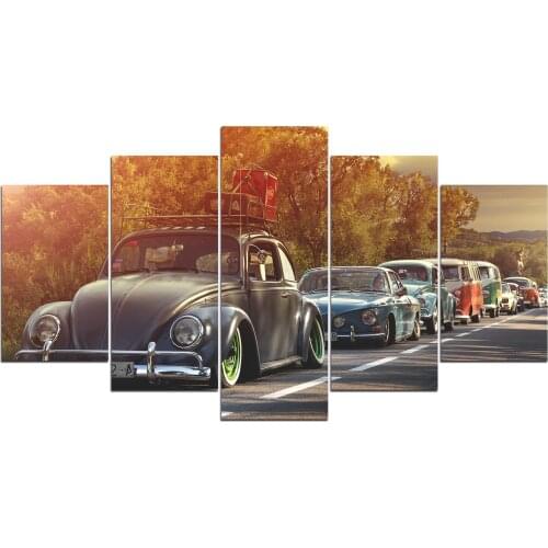 Canvas Painting Wall Art 5 Pieces Beetles Car Paintings HD Prints Poster Modular For Home Modern Decor Living Room Framework