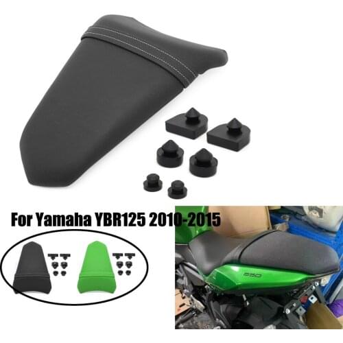 Motorcycle Rear Passenger Seat Cushion Pillion Leather Pad Cover Green Black For Kawasaki Z650 2017 2018 2019 2020