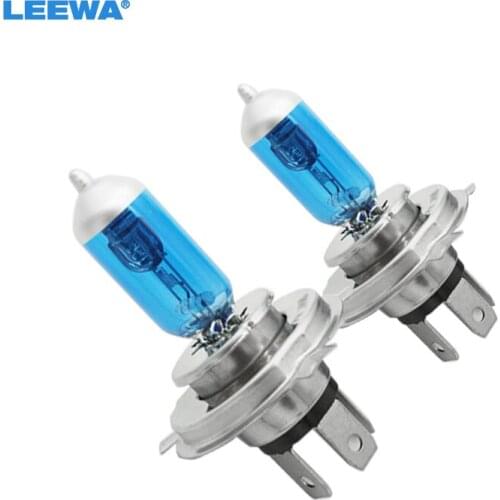 LEEWA 20pcs Car H4 55W/100W 12V White FogLights HalogenBulb Car Headlights Lamp Car Headlight Bulbs #CA2030
