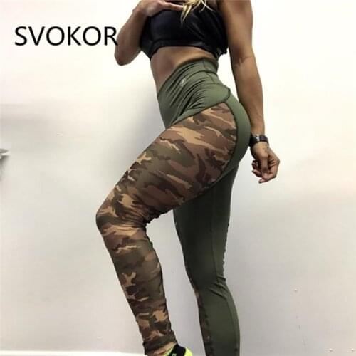 SVOKOR Sexy Mesh Leggings Women For Fitness Polyester High Waist Camouflage Jeggings Fold Push Up Work Out Girl Legging