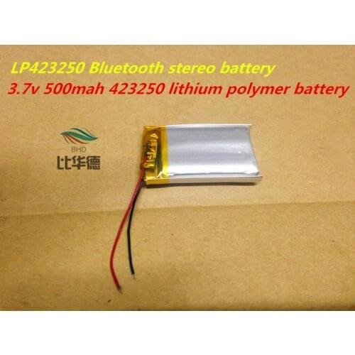 LP423250 Bluetooth stereo battery _3.7v 500mah 423250 tablet battery manufacturers in Shenzhen
