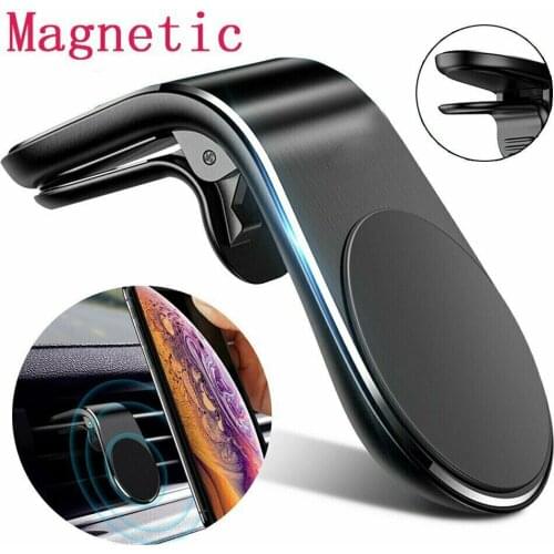 Metal Magnetic Car Phone Holder Mini Air Vent Clip Mount Magnet Mobile Stand For iPhone Xiaomi Smartphones in Car