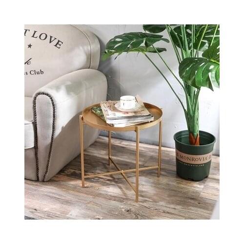 Iron Tray Small Side Table Nordic Wrought Simple Sofa Edge Coffee Table Folding Small Round Table For Coner
