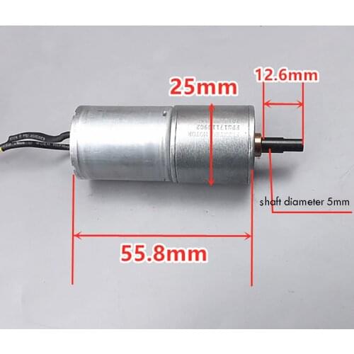 370 Reducer Motor 3V 5V 6V Large Torque Reducer Gear Motor with Full Metal Gear 25GA Reducer Motor, Shaft Diameter 5mm