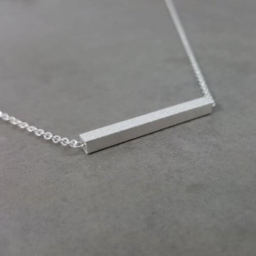 Wholesale 10pcs Sparkling Straight Bar Pendants Necklaces Wedding Jewelry Stainless Steel Rose Gold Friendship Necklace