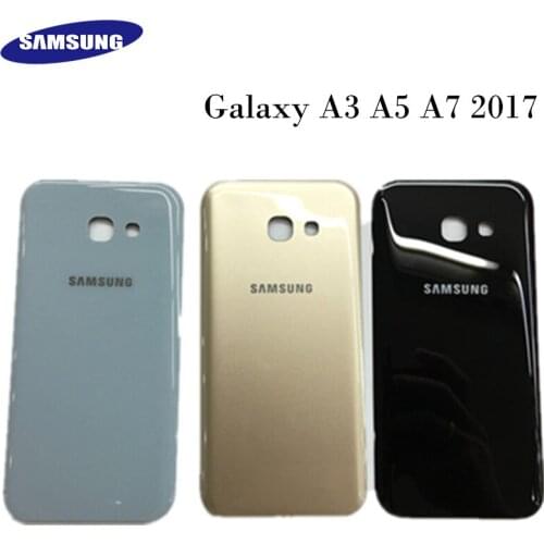 Original Samsung Galaxy A3 A5 A7 2017 A520F A720F A320F Battery Back Glass Case Housing Door Rear Cover Replacement Part Tools