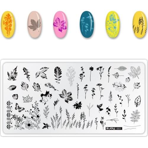 6.5*12.5CM Nail Stamping Plates Leaf Flowers Butterfly Dog Nail Art Stamp Templates Stencils Design Polish Manicure Tools