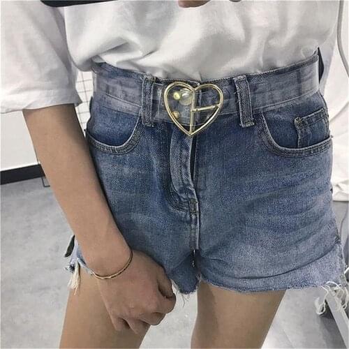 1pc Women Transparent Long Adjustable Slim Waistband Belt Pin Round Heart Shape Buckle Strap Resin Waist Thin Belt