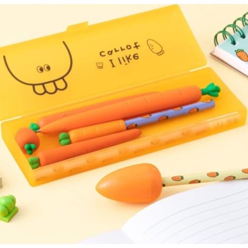 Cute Carrot Ball Point Pens Gel Pen Black Ink Multi Color Pen School Stationery Student Kid Office Supplies Gift