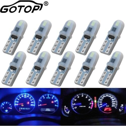 10pcs T5 W3W W1.2W Led Bulb 3014 Chips Car Interior Lights Dashboard Light Super Bright Auto Side Wedge Instrument Lamp DC 12V