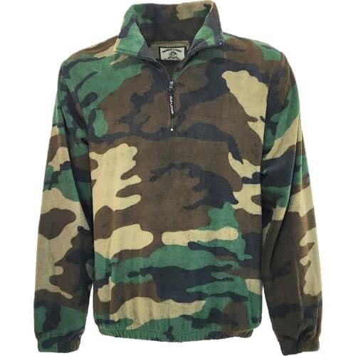 Sweatshirt knitted sweater mens fleece zipper camouflage warm hunting winter snow