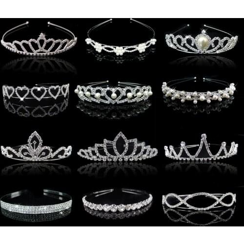 20 style Kid Cute Princess Tiaras and Crowns Crystal Headband Bridal Crown Wedding Party Accessories Girls Fashion Hair Jewelry