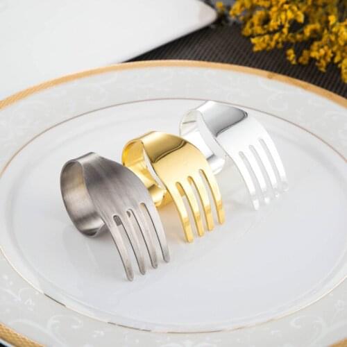 Kitchen Table Decoration Accessories alloy plating golden silver fork Napkin Rings free shipping