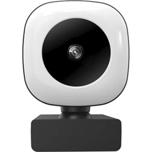 2K Plug-And-Play Webcam Has a Built-in Microphone Light for Real-Time Streaming Video Chat and Online Video Conferencing