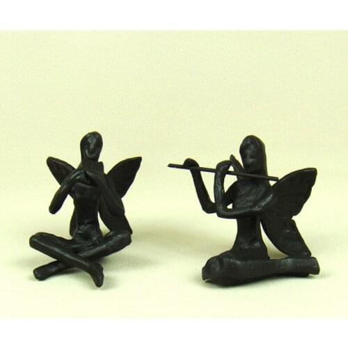 Vintage Cast Iron Music Fairy Figure Butterfly Elf Miniature Ornament Craftworks Accessories for Home Decor and Birthday Gift