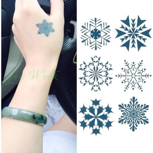 Waterproof Temporary Tattoo Sticker lovely Icicle totem snowflake tatto stickers flash tatoo fake tattoos for girl women