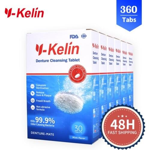 Y-Kelin Denture Cleansing Tablets 360 Tabs denture effervescent tablet prosthesis sterilizing whitening cleanser