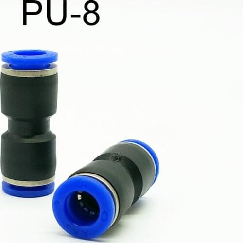 10pcs/lot Pneumatic Fitting 8mm to 8mm Straight Union PU-8 Straight Push in Connector for 8mm OD Hose