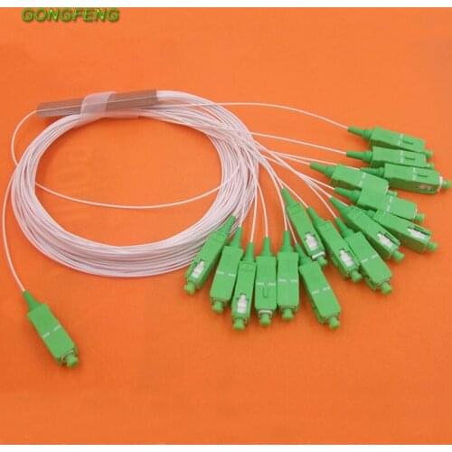 10pcs NEW Optic Fiber Connector 0.9mm Steel Tube 1:16 Differential Mini Blockless SC/APC Fiber Optic PLC Splitter Wholesale