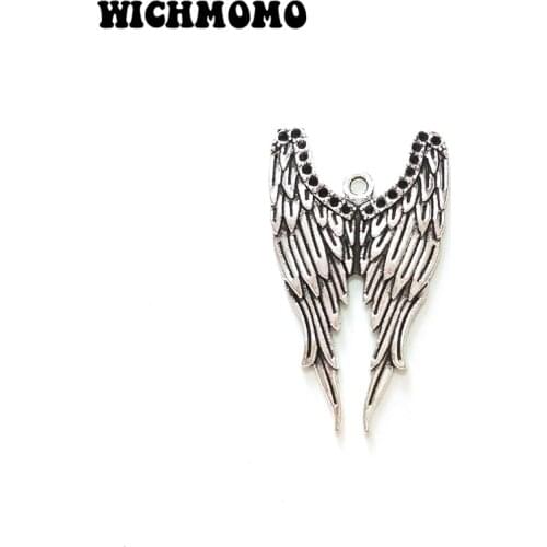 2019 New 5pieces 40*24mm Zinc Alloy Feathered Wings Charms Pendant Linker for DIY Necklace Bracelet Jewelry Accessories