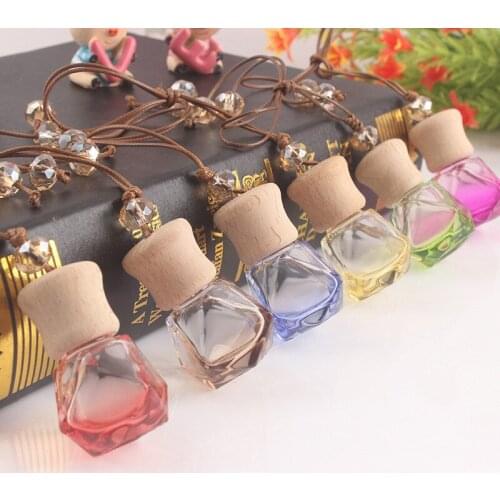 8ML High Quality Diamond Car Pendant Perfume Glass Bottle Fine Car Hanging Empty Bottle 5pcs/lot