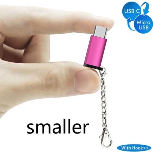 Keychain USB Type C Male To Micro USB Female Adapter USB Type-C Support OTG for Xiaomi 4C /LeTV /Huawei /HTC Oneplus LG Tablet