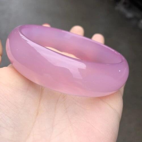 Koraba Natural Pink Chalcedony Bracelet Bangle Jewelry Gift for Woman