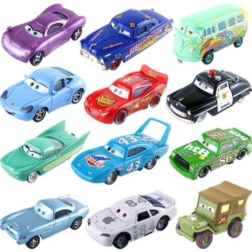 Disney Pixar Cars 2 3 Lightning McQueen Jackson Storm The King Doc Hudson Ramirez 1:55 Diecast Vehicle Metal Alloy Boy Kid Toys
