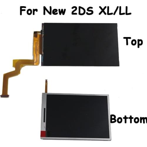 For New 2DSXL Upper Top Bottom Lower LCD Display Screen for Nintend NEW 2DS XL LL Repair Parts Display Panel lcd down lcd upper