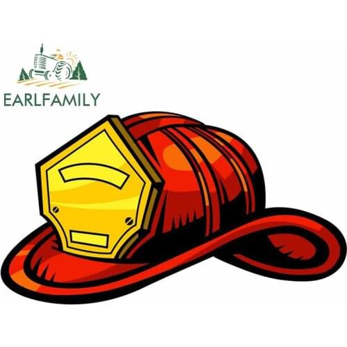 EARLFAMILY 13cm x 7.4cm For Casco De Bombero Fine Decal Waterproof Car Stickers Sunscreen Scratch-Proof Suitable for VAN ATV