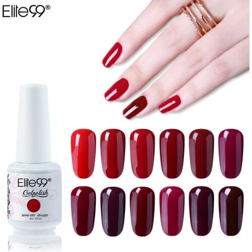 Elite9 8ML Wine Red Gel Polish Soak Off UV LED Nail Varnish Primer Gel Polish Salon Manicure Enamel UV Gel Nail Lacquer Varnish