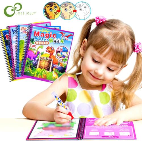 Montessori Coloring Book Doodle & Magic Pen Painting Drawing Board For Kids Toys Magic Water Drawing Book Birthday Gift GYH