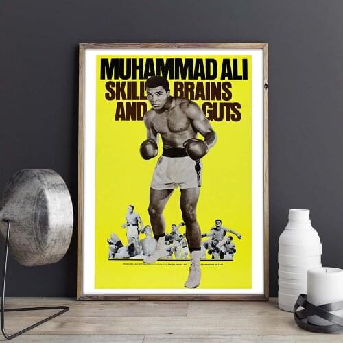 Skill Brains Muhammad Ali King Boxer Motivational Star Oil Painting Poster Print Wall Art Canvas Picture Living Home Room Decor
