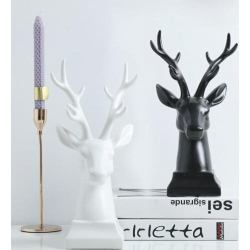 NORDIC DEER HEAD CREATIVE CERAMIC ORNAMENTS HOME ACCESSORIES CRAFTS BOOK FILE TV CABINET WINE CABINET LIVING ROOM DESKTOP DECORA