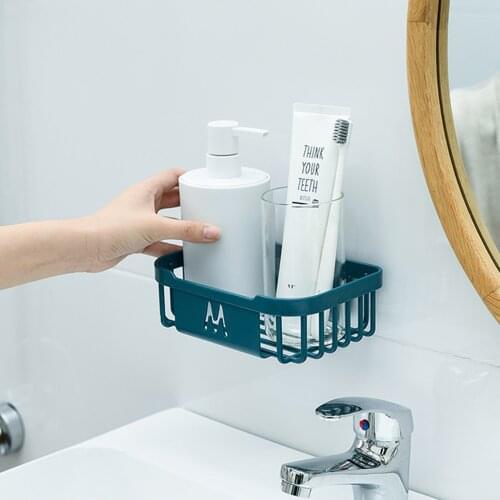 Punch-Free Bathroom Tissue Box Hollowed Wall-Mounted Tissue Storage Box with Adhesive Tape