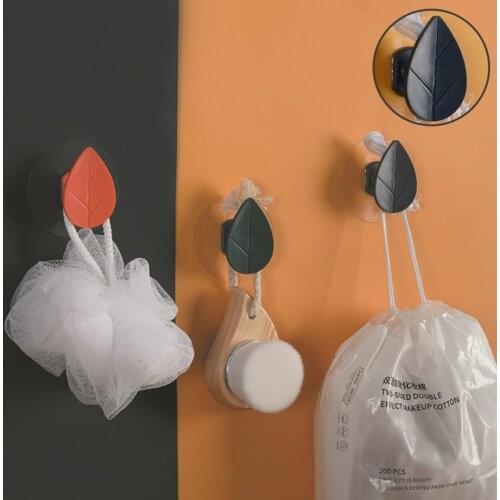 2pcs Multifunctional Coat Hook Wall Hooks Decorative Kitchen Bathroom Storage Hook Creative Leaf Decoration Hook Key Hook