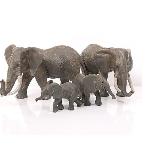 Simulation African Elephant Family,Miniature Model Wild Elephant Animal Action Figures Toys for Kids