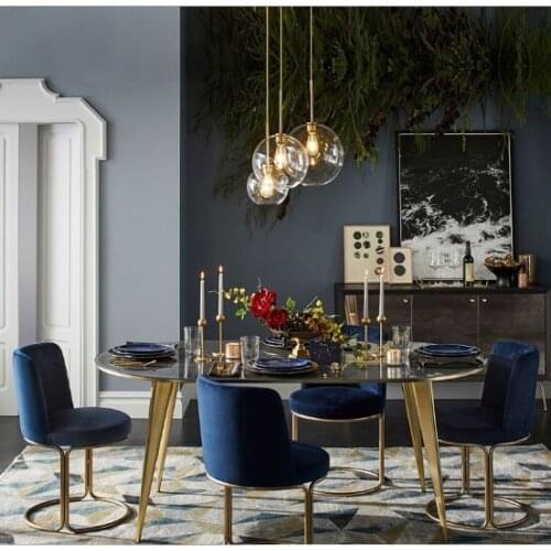 New Nordic living room bedroom bedside bar restaurant glass chandelier light luxury gradient glass ball combination chandelier