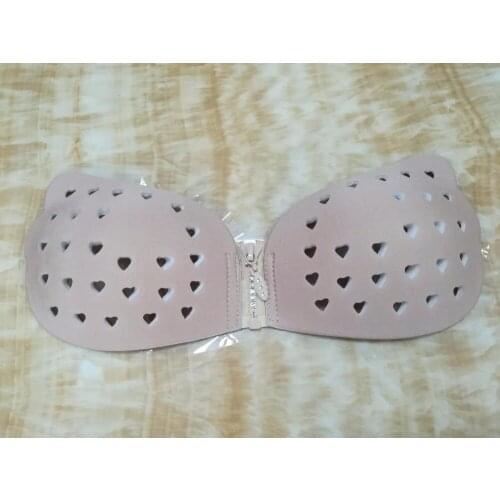 New Sexy push up silicone strapless invisible Bra with Heart Shape holes Backless adhesive stick on gel soutien gorge bralette