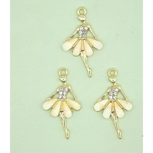 5Pcs/Set Enamel Charms Ballet Girl Dancers Ballerina Antique Bronze Silver Color Pendant Making DIY Handmade Tibetan Jewelry
