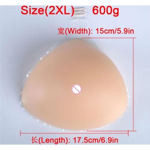 Portable Hook Type Silicone Breast Form 600g/pcs Mastectomy Artificial Boobs Silicone Breast Augmentation Triangle DD Cup