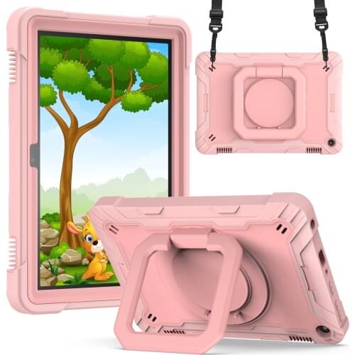 For Amazon Kindle Fire HD 8 (2020) Cover Kids Safe Shockproof Tablet Case w/360 Rotating Hand-Held for Kindle Fire HD 8 (2020)