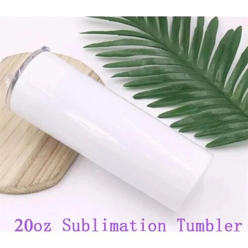 20oz DIY Blank Sublimation Skinny Tumbler With Straw Stainless Steel Cup Double Vacuum Insulated Portable Car Mugs For Travel