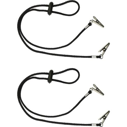 2 pcs Adjustable Napkin Clips Strap Napkin Chains Landyard for Protecting Your Clothes from Spills and Spots