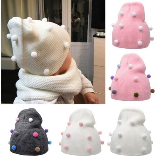 Newborn Soft Warm Hat Cap Baby Girl Boy Knitted Cap Kids Autumn Winter Casual Warm Cap For Children Toddler Cute Elastic Cap