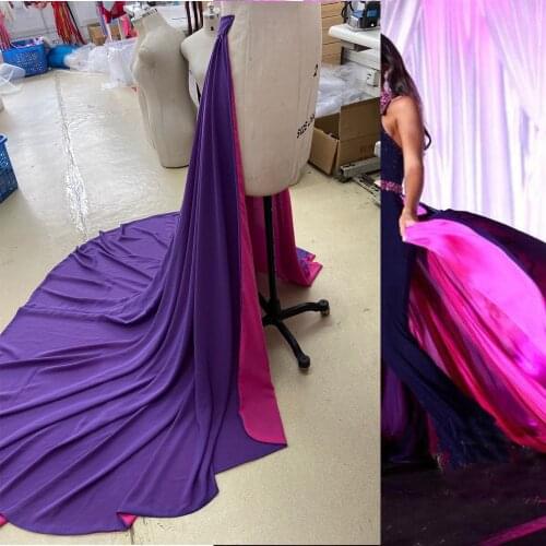 Chiffon Wedding Skirt Train Custom Made Colour Seperate Prom Dress Train Removeable Chiffon Party Gown Train