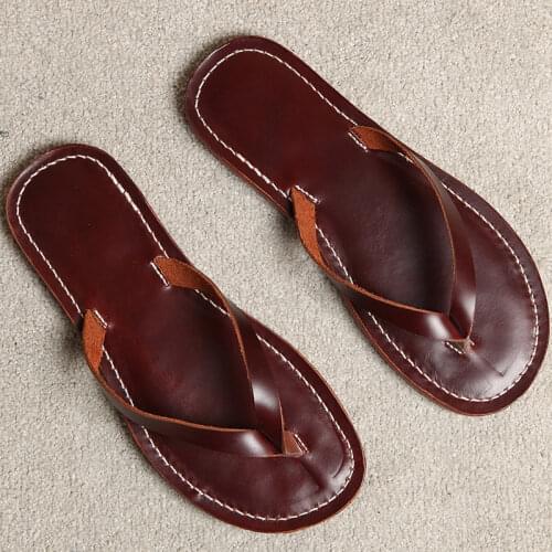 2021 Summer New Solid Slippers Concise Design Vintage Non-Slip Casual Fashion Male Classic Outdoor Flip Flops British Style