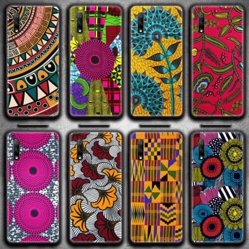 African Style Fabric Print Phone Case for Huawei Honor 30 20 10 9 8 8x 8c v30 Lite view 7A pro