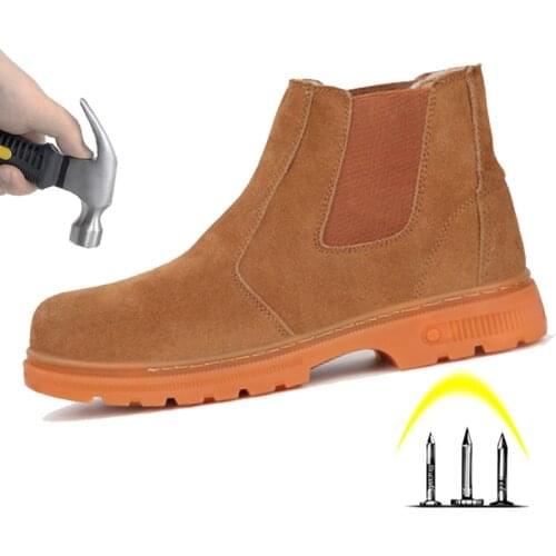 High-top Non-slip Men 's Anti-smash Anti-piercing Steel Head Safety Shoes Autumn Tooling Deodorant Lightweight snow boots shoes
