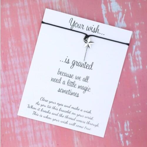 Magic Wand Wish Bracelet Magic Wand Alloy Pendant Friendship Bracelet Magic Wand Charm Fairy Bracelet Women Men Incentive Gift